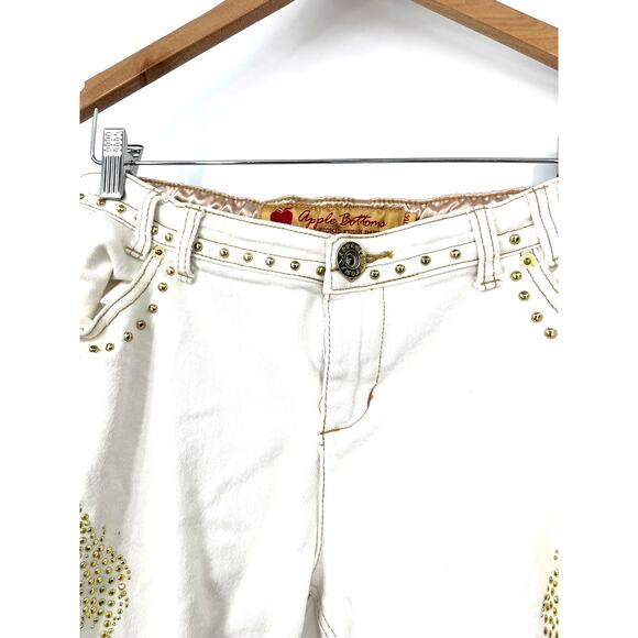 Apple Bottom | 15/16 | Capri denim Jeans Studded Gold Cropped Pant Palm Tree - Picture 2 of 6